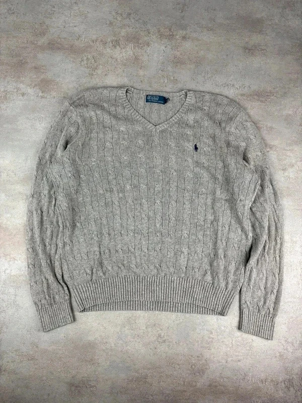 🌸 Twisted gray silk sweater, Ralph Lauren blue logo Size XL/42 🌸 – photo 2